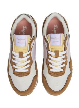 Baskets Pepe Jeans London Glam Marron pour fille