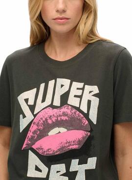 T-shirt Superdry Lo-Fi Punk noir pour femme