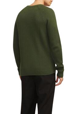 Pull Jack and Jones Pannel Vert pour homme
