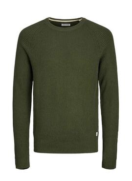 Pull Jack and Jones Pannel Vert pour homme