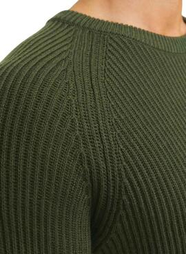Pull Jack and Jones Pannel Vert pour homme