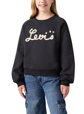 Sweatshirt Levis Mixed Textures noir pour fille