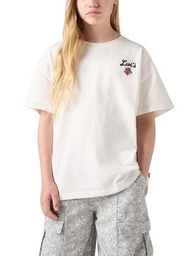 T-shirt Levi's Rose blanc oversize pour fille