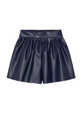 Shorts Mayoral Simili Cuir Bleu Marine pour fille