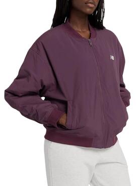  Blouson Bomber New Balance Graphic Woven Violet pour femme