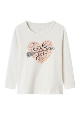 T-shirt Name It Olisia Blanc pour fille