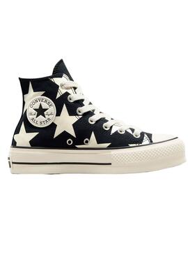 Zapatillas Converse All Star Plateforme Étoiles Noir