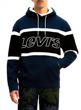 Sweat Levis Pieced Hoodie Bleu Pour Homme