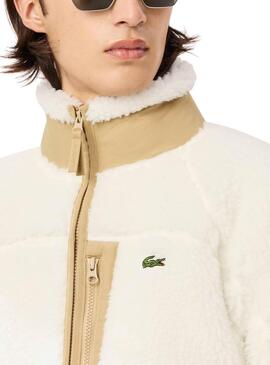 Veste Lacoste Sherpa Beige pour hommes