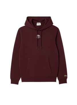 Sweatshirt Paris Lacoste bordeaux pour homme et femme