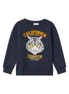 Sweat Name It Obanno Gris Foncé pour garçon