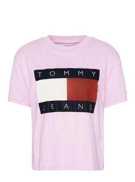 T-Shirt Tommy Jeans Flag Rose Pour Femme