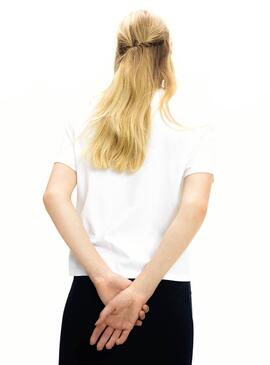 T-Shirt Tommy Jeans Flag Blanc Femme