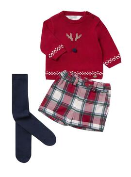 Ensemble Mayoral Renne de Noël Rouge pour bébé