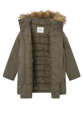 Parka Pepe Jeans Vania Verte pour filles