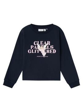 Sweatshirt Name It Frevo Bleu Marine pour fille.