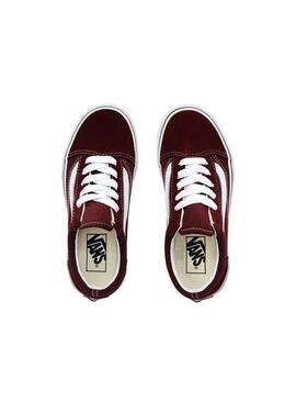 Chaussure Vans Old Skool Grenat Fille et Enfante