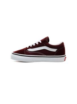 Chaussure Vans Old Skool Grenat Fille et Enfante