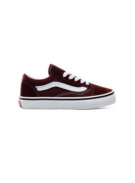 Chaussure Vans Old Skool Grenat Fille et Enfante