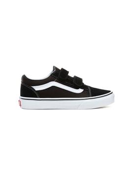 Baskets Vans Old Skool Noir Velcro Fille et Enfant