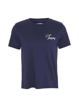 T-Shirt Tommy Jeans Chest Graphic Marine Femme