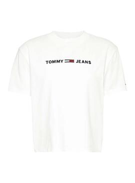T-Shirt Tommy Jeans Clean Linear  Blanc Femme