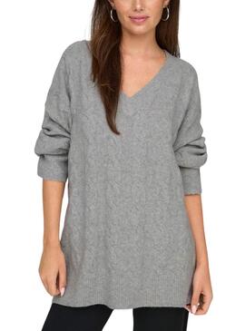 Pull Only Jeanett Gris pour femme