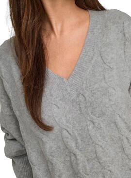 Pull Only Jeanett Gris pour femme