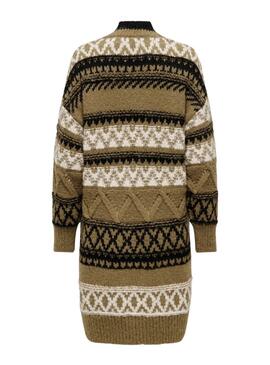 Veste Only Shirly en maille Jacquard Marron pour femme