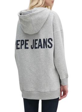 Sweatshirt Pepe Jeans Fergie gris pour femme