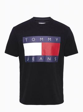 T-Shirt Tommy Jeans Flag Noir Pour Homme