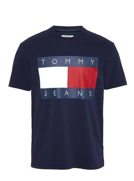 T-Shirt Tommy Jeans Flag Marine Pour Homme