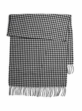 Écharpe Pieces Fernanda à Carreaux Noire pour Femme