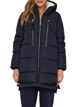 Manteau Matelassé Only New Nora Long Marine pour femme