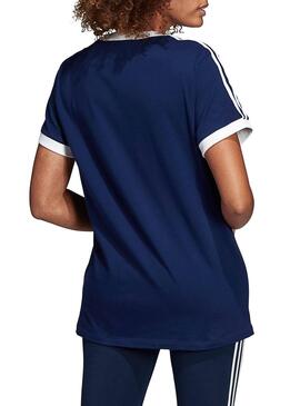 T-Shirt Adidas 3Stripes Bleu Foncé Femme