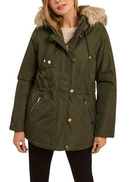 Parka Naf Naf Bupark Vert pour femme