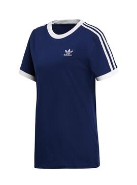 T-Shirt Adidas 3Stripes Bleu Foncé Femme