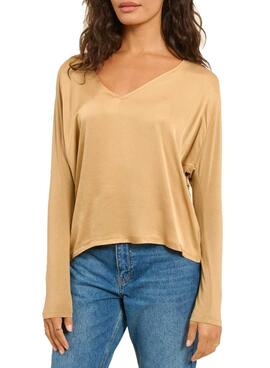 T-shirt Naf Naf Lossa Camel pour femme