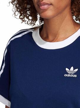 T-Shirt Adidas 3Stripes Bleu Foncé Femme