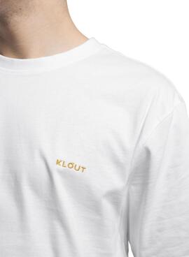 T-shirt basique Klout brodée blanc pour homme