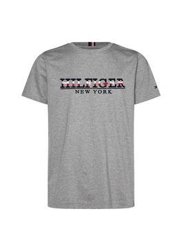 T-Shirt Tommy Hilfiger Strike Through Gris