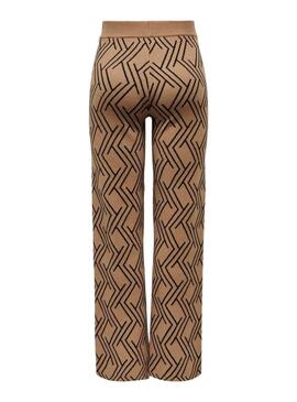 Pantalon Only Lanny jacquard camel pour femme