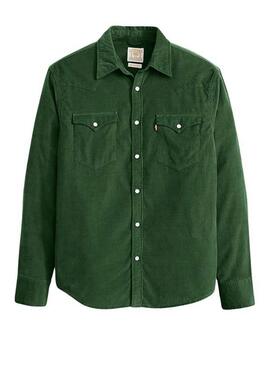 Chemise Levi's Barstow Western en velours côtelé vert pour homme