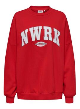 Sweatshirt Only Deborah rouge pour femme.