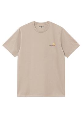T-shirt Carhartt American Script en marrón tostado para hombre.
