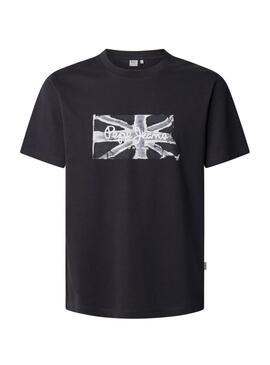 T-shirt Pepe Jeans Flag noir pour homme