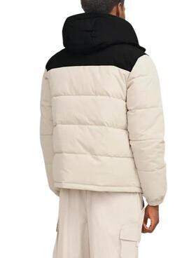 Veste matelassée Jack and Jones Eotto beige et noire pour homme