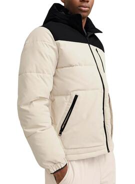 Veste matelassée Jack and Jones Eotto beige et noire pour homme