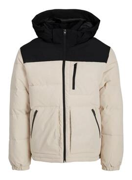 Veste matelassée Jack and Jones Eotto beige et noire pour homme