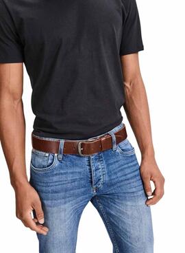 Ceinture en cuir marron pour homme Jack And Jones Paul